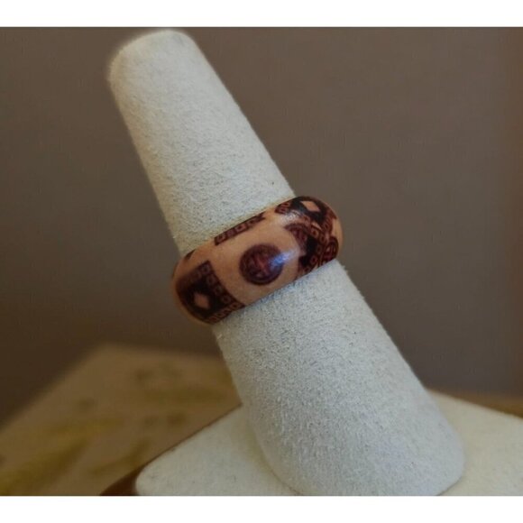 Size 6.5 Real Wood Unisex Ring Handcrafted Matte Finish Minimalist Jewelry - Picture 2 of 4